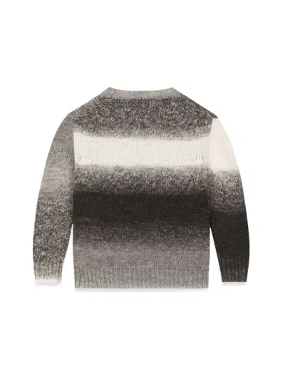 Dolce & Gabbana Melange Crew Neck Pullover For Boys In Black
