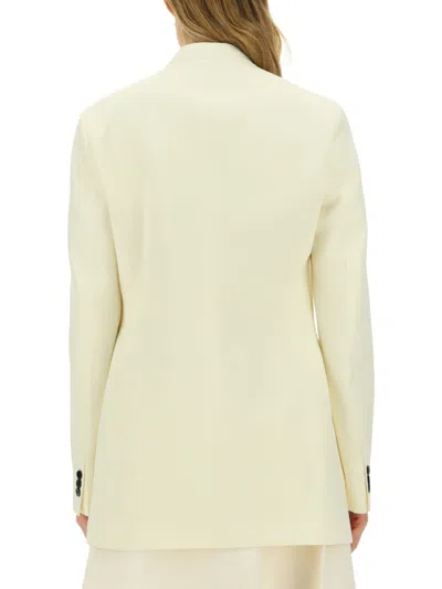 Jil Sander V-neck Jacket With Concealed Closure In Yellow