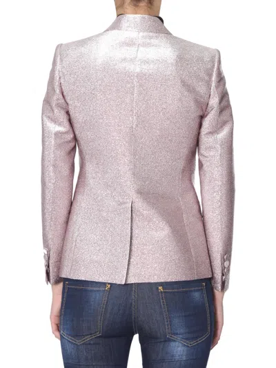 Dsquared2 Dsquared Chic Padded Shoulder Smoking Jacket In Pink