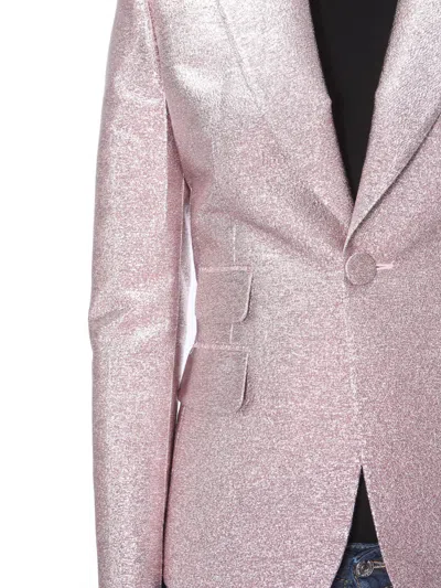 Dsquared2 Dsquared Chic Padded Shoulder Smoking Jacket In Pink