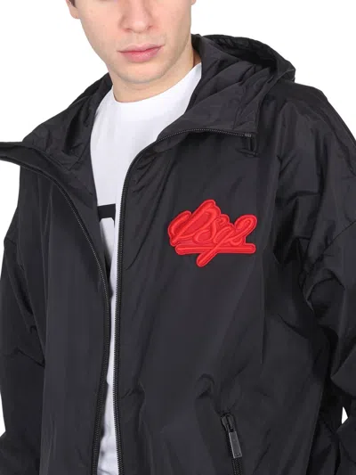 Dsquared2 Jacket With Logo Patch In Black