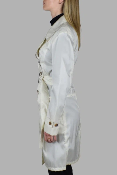 Prada Zip Belted Coat In Blue