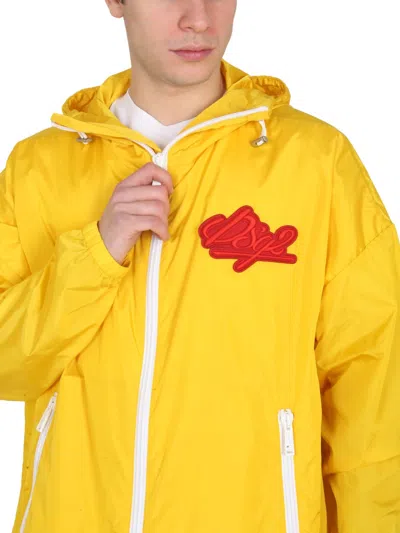 Dsquared2 Jacket With Logo Patch In Yellow