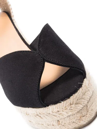 Castañer Castaner Bianca Raffia Wedge Espadrilles In Black
