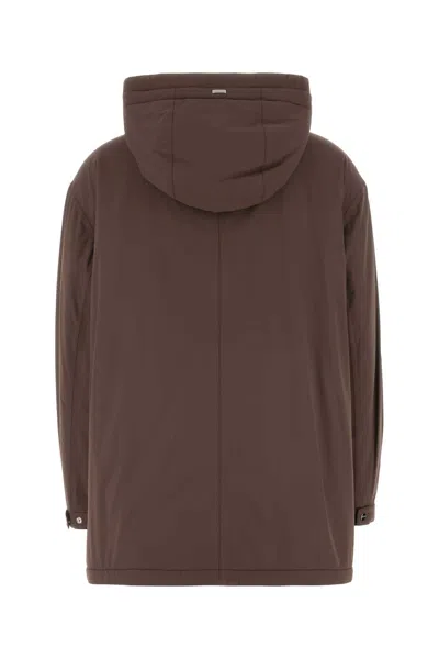 Herno Brown Stretch Nylon Jacket In Multi