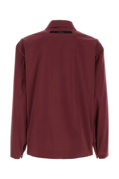 Herno Jacket Nylon Zippered Pockets In Burgundy
