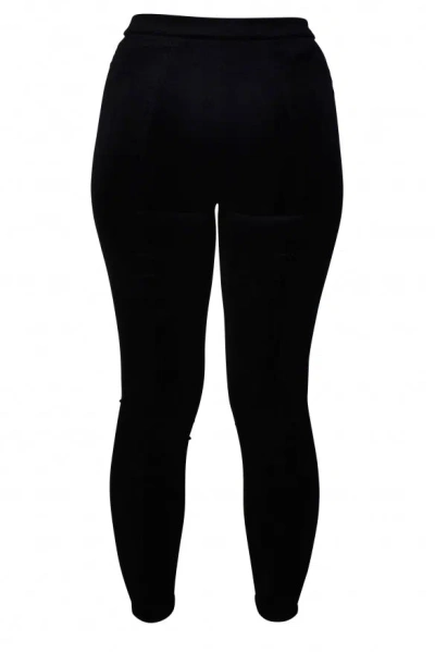 Saint Laurent Velvet-effect Leggings In Black