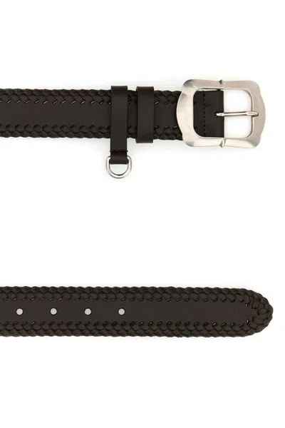 Prada Brown Leather Belt In Multi