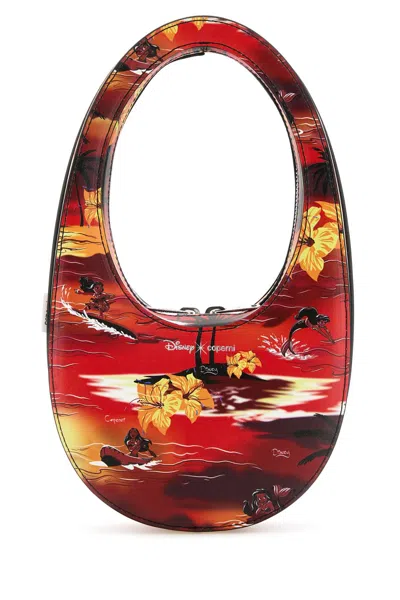 Coperni Mini Tropical Swipe Printed Synthetic Leather Handbag In Red