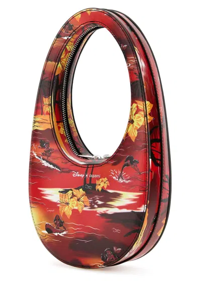 Coperni Mini Tropical Swipe Printed Synthetic Leather Handbag In Red