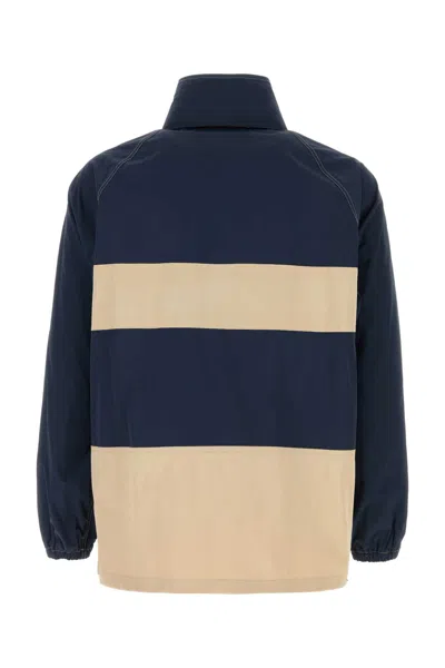 Fay Navy Blue Two-tone Nylon Jacket In Blue