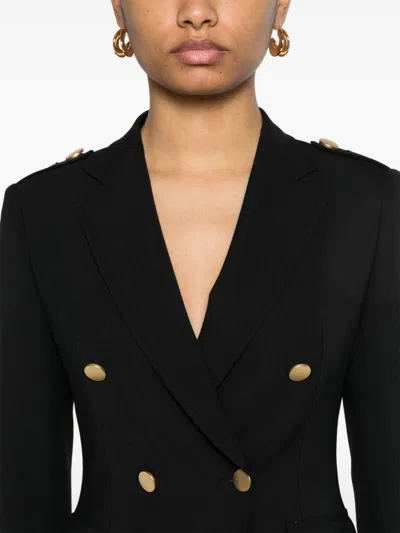 Tagliatore Wool Double-breasted Jacket Featuring Back Vent In Black