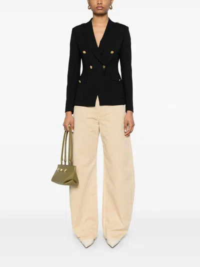 Tagliatore Wool Double-breasted Jacket Featuring Back Vent In Black