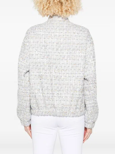 Iro Noemy Tweed Texture Cotton Jacket With Welt Pockets In Gray