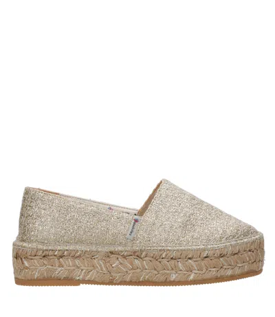 Espadrilles Flat Shoes Silver In Nude
