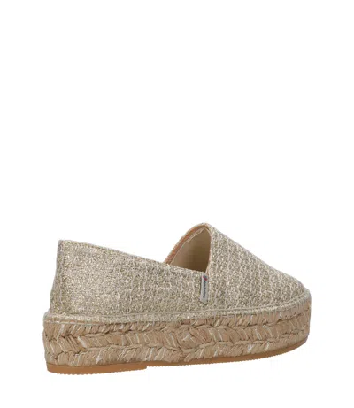 Espadrilles Flat Shoes Silver In Nude