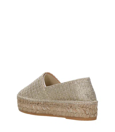 Espadrilles Flat Shoes Silver In Nude