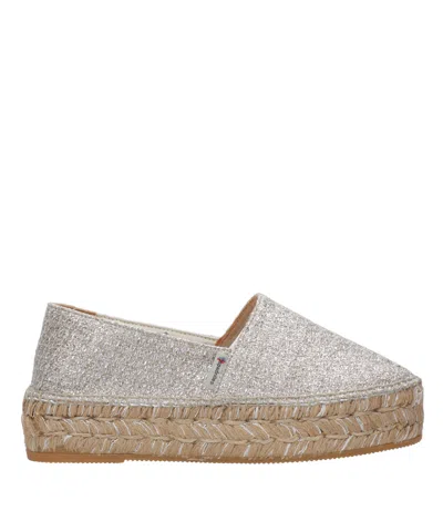 Espadrilles Flat Shoes Silver In Nude