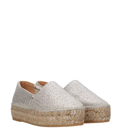 Espadrilles Flat Shoes Silver In Nude