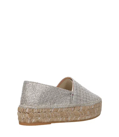 Espadrilles Flat Shoes Silver In Nude
