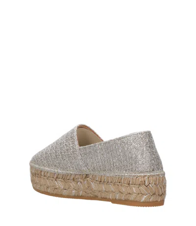 Espadrilles Flat Shoes Silver In Nude