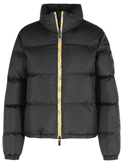 Burberry Black Polyester Down Jacket In Black