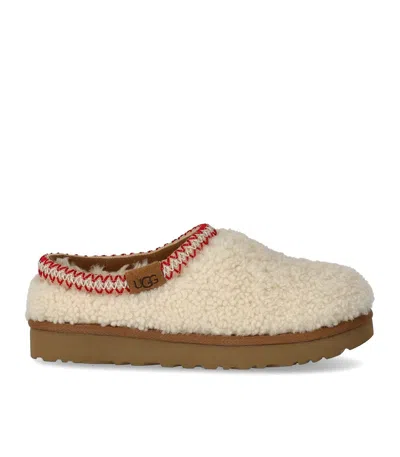 Ugg Tasman Maxi Curly 1158356-nat Slippers Womens Beige Sheepskin Slip On Gug183 In White