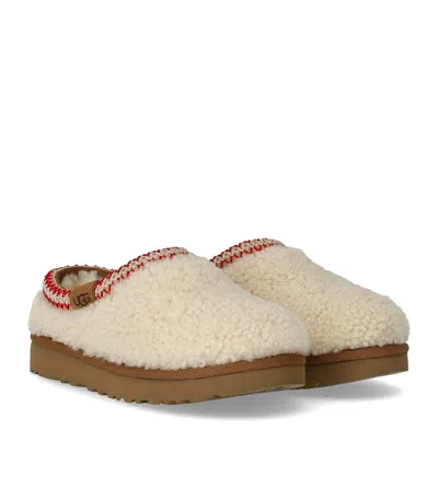 Ugg Tasman Maxi Curly 1158356-nat Slippers Womens Beige Sheepskin Slip On Gug183 In White