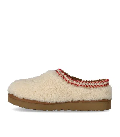 Ugg Tasman Maxi Curly 1158356-nat Slippers Womens Beige Sheepskin Slip On Gug183 In White