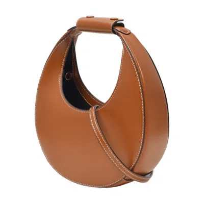 Staud Neutrals Moon Crescent-shaped Leather Shoulder Bag In Brown