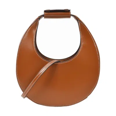 Staud Neutrals Moon Crescent-shaped Leather Shoulder Bag In Brown