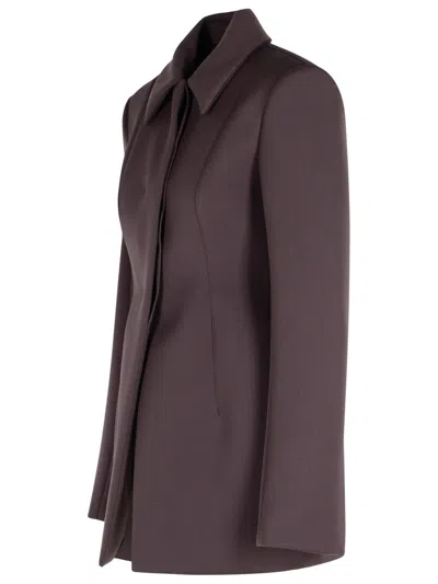 Sportmax Longline Jacket Structured Shoulders In Brown