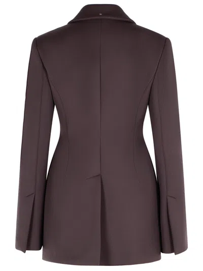 Sportmax Longline Jacket Structured Shoulders In Brown
