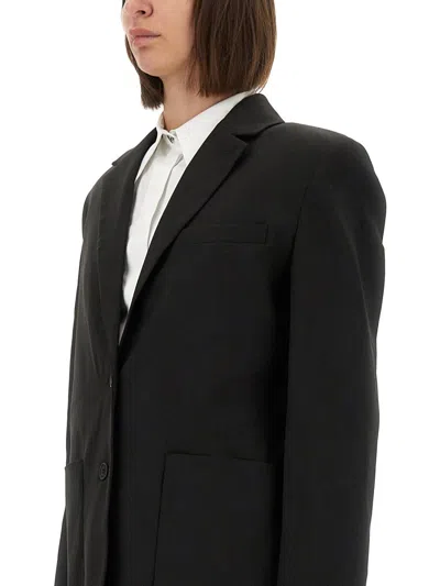 The Garment Relaxed Fit Ribbon Blazer With Unique Back Bow Detail In Black