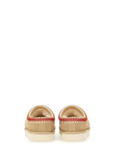 Ugg Tasman Suede Slippers With Shearling Lining In White