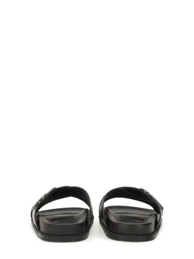 Dolce & Gabbana Calfskin Sandal For Men In Black