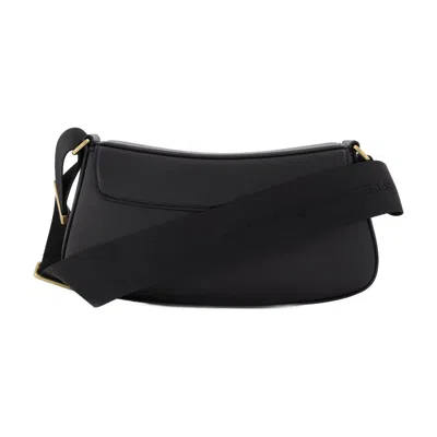 Stella Mccartney S-wave Logo Plaque Fold-over Shoulder Bag In Black