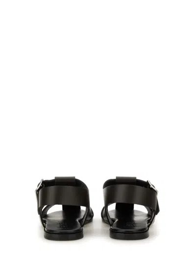 Aeyde Buckle Fastened Cut Out Sandals In Dark Brown