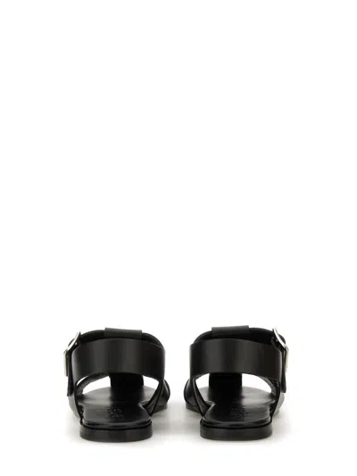 Aeyde Buckle Fastened Cut Out Sandals In Black