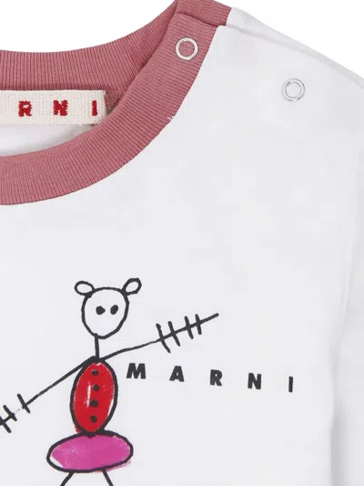 Marni T-shirt With Stylized Logo In Multi