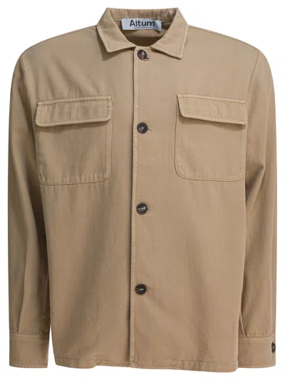 Altum Beige Cotton Jacket In Brown