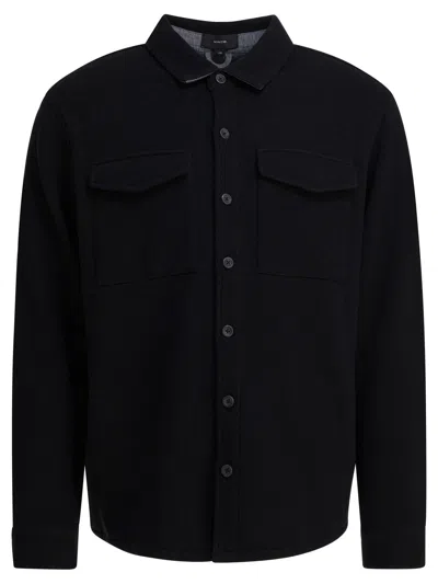 Vince Button Shirt Jacket In Black