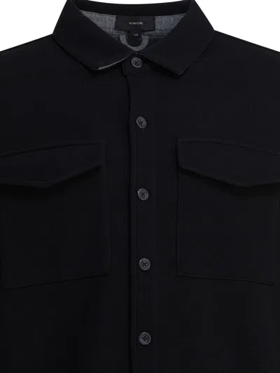 Vince Button Shirt Jacket In Black