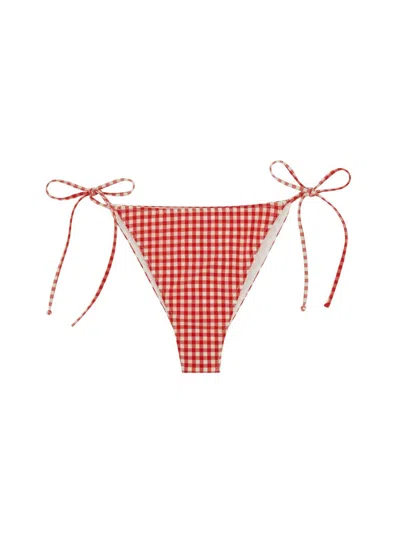 Mc2 Saint Barth Marianne Gingham Triangle Bikini Bottom In Multi