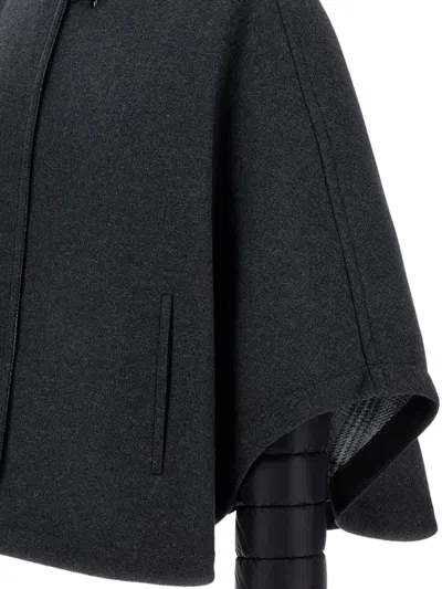 Fay Versatile High Collar Quilted Cape In Black