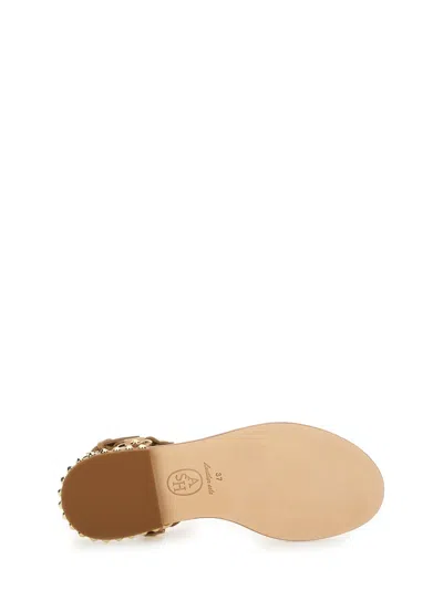 Ash Patsy Bis Croc Printed Embellished Flat Sandal In Brown