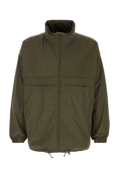 Saint Laurent Polyester Windbreaker Jacket For Men In Green