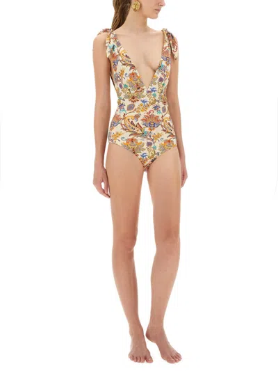 Etro Printed One-piece Swimsuit In Multi