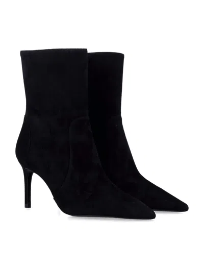 Stuart Weitzman 75mm Stuart Power Zip-detail Pointed-toe Boots In Black