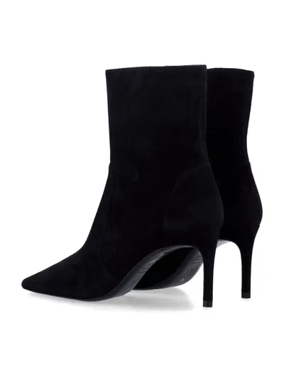 Stuart Weitzman 75mm Stuart Power Zip-detail Pointed-toe Boots In Black